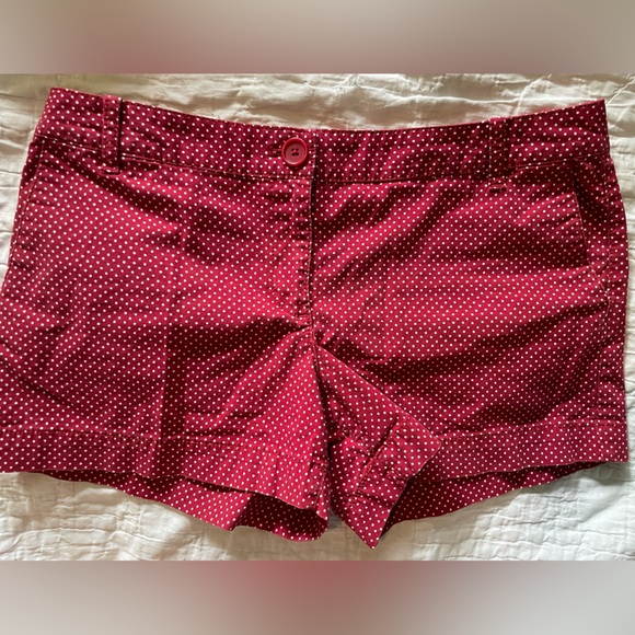 LOFT Red Polka Dot Shorts - Picture 4 of 5